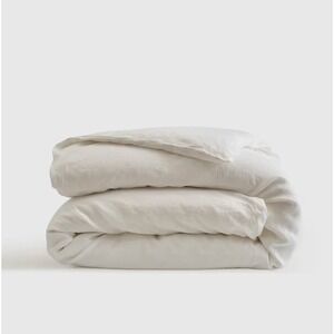 Quince European Linen Duvet Cover King/Cal King White (DUVET COVER ONLY)